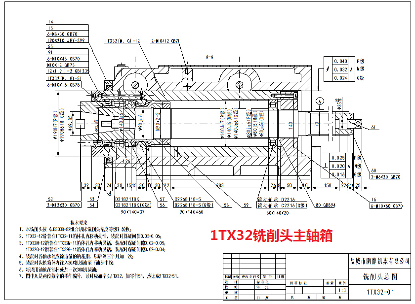 1TX32污污草莓视频主轴箱图纸